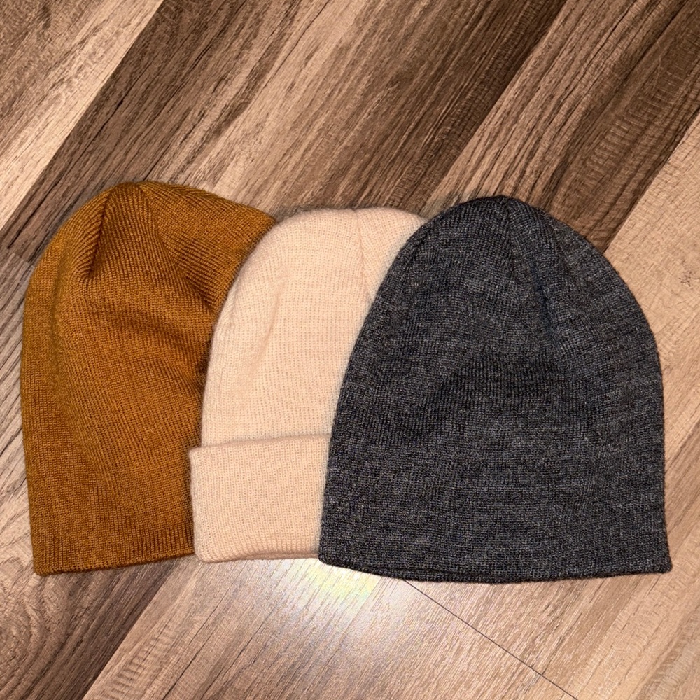 🍂3 for $15🍂 Set of 3 Neutral Colored Acrylic Beanies